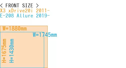 #X3 xDrive20i 2011- + E-208 Allure 2019-